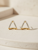 Daffany Curved Triangle 14k/10K Solid Gold Earrings