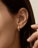 Daffany Triangle Diamonds 14k/10K Solid Gold Hoop Earrings