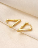 Daffany Triangle Diamonds 14k/10K Solid Gold Hoop Earrings