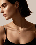 Daffany Rectangular Drill 14k/10K Solid Gold Pendant Necklace