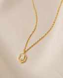 Daffany Rectangular Drill 14k/10K Solid Gold Pendant Necklace