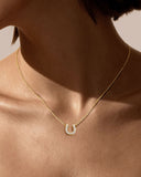 Daffany Diamond-studded Horse Hoof 14k/10K Solid Gold Pendant Necklace