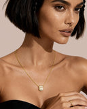 Daffany Diamond-studded Pointed Oval 14k/10K Solid Gold Pendant Necklace