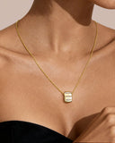 Daffany Diamond-studded Pointed Oval 14k/10K Solid Gold Pendant Necklace