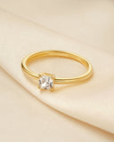Daffany Single Square Diamond 14k/10K Solid Gold Ring