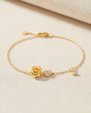 Daffany Rose Heart 14k/10K Solid Gold Bracelet