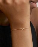 Daffany Diamond-Set Curve 14k/10K Solid Gold Bracelet