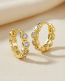 Daffany Round Diamonds 14k/10K Solid Gold Hoop Earrings
