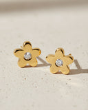 Daffany Flower 14k/10K Solid Gold Stud Earrings