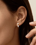 Daffany Double Diamond 14k/10K Solid Gold Drop Earrings