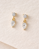 Daffany Double Diamond 14k/10K Solid Gold Drop Earrings