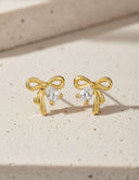 Daffany Bow 14k/10K Solid Gold Stud Earrings