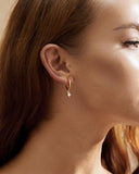 Daffany Single Diamond 14k/10K Solid Gold Hoop Earrings