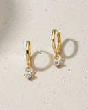 Daffany Single Diamond 14k/10K Solid Gold Hoop Earrings