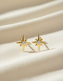Daffany Eight-Pointed Star 14k/10K Solid Gold Stud Earrings