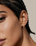 Daffany Sparkle Round Diamonds 14k/10K Solid Gold Hoop Earrings