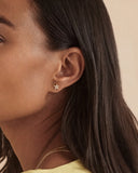 Daffany Five-petal Flower 14k/10K Solid Gold Stud Earrings