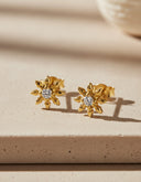 Daffany Flower 14k/10K Solid Gold Stud Earrings