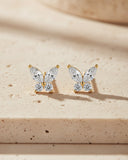 Daffany Butterfly 14k/10K Solid Gold Stud Earrings