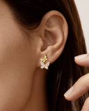 Daffany Two Butterflies 14k/10K Solid Gold Stud Earrings