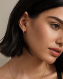 Daffany Half Circle Drill 14k/10K Solid Gold Hoop Earrings
