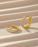 Daffany Half Circle Drill 14k/10K Solid Gold Hoop Earrings