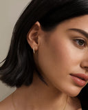 Daffany Half Circle Drill 14k/10K Solid Gold Hoop Earrings