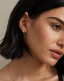 Daffany Half Circle Drill 14k/10K Solid Gold Hoop Earrings