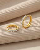 Daffany Half Circle Drill 14k/10K Solid Gold Hoop Earrings