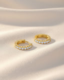 Daffany Half Circle Drill 14k/10K Solid Gold Hoop Earrings
