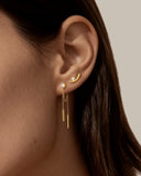 Daffany Diamond-Studded Lines 14k/10K Solid Gold Drop Earrings