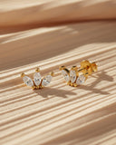 Daffany Leaf 14k/10K Solid Gold Stud Earrings