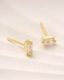 Daffany Baguette Diamonds 14k/10K Solid Gold Stud Earrings