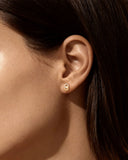 Daffany Double Ring Diamonds 14k/10K Solid Gold Stud Earrings