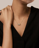 Daffany Triple Link 14k/10K Solid Gold Pendant Necklace