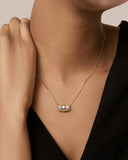 Daffany Triple Link 14k/10K Solid Gold Pendant Necklace
