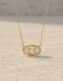 Daffany Triple Link 14k/10K Solid Gold Pendant Necklace