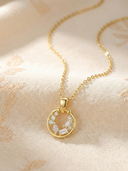 Daffany Circle Diamonds 14k/10K Solid Gold Pendant Necklace