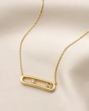 Daffany Movable diamonds 14k/10K Solid Gold Pendant Necklace