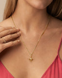 Daffany Eight-Pointed Star 14k/10K Solid Gold Pendant Necklace