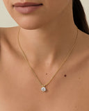 Daffany Single Diamond 14k/10K Solid Gold Pendant Necklace
