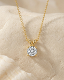Daffany Single Diamond 14k/10K Solid Gold Pendant Necklace