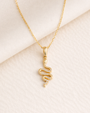 Daffany Snake 14k/10K Solid Gold Pendant Necklace
