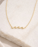 Daffany Wavy Lines 14k/10K Solid Gold Pendant Necklace