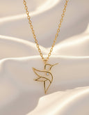 Daffany Hummingbird 14k/10K Solid Gold Pendant Necklace