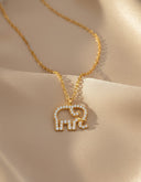 Daffany Elephant 14k/10K Solid Gold Pendant Necklace