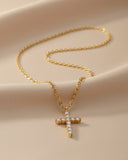 Daffany Cross 14k/10K Solid Gold Pendant Necklace
