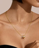 Daffany Double Circle 14k/10K Solid Gold Pendant Necklace