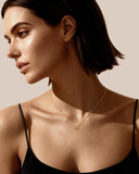 Daffany Double Interlocking 14k/10K Solid Gold Pendant Necklace