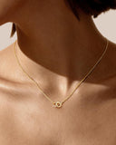 Daffany Double Interlocking 14k/10K Solid Gold Pendant Necklace